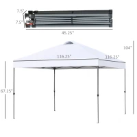 Outsunny 10' x 10' Pop Up Canopy Tent, Instant Sun Shelter with 3-Level Adjustable Height, Top Vents and Wheeled Carry Bag for Outdoor, Garden, Patio, White(m-3)