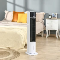 HOMCOM 42" 3-In-1 Air Cooler, 52° Oscillating Portable Swamp Cooler with Humidifier, 3 Modes, 3 Speeds, 12H Time, White(m-10)