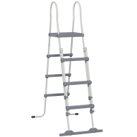 Outsunny 70" Above Ground Swimming Pool Ladder, A-Frame Deck Ladder, Non-slip Steps and Handrails for 48" Pool Wall Height, Gray
