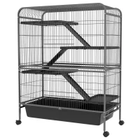 PawHut 53.5"H Small Animal Cage 5-Level Metal Ferret Cage for Rabbits(m-1)