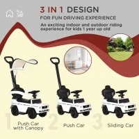 Aosom Mercedes-Benz G350 Licensed Push Car, 3-in-1 Toddler Sliding Car with Horn, Steering, Foot Rest, Seat Storage, White(m-4)