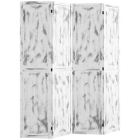 HOMCOM Screen Divider Room Divider Screen with Foldable Design for Indoor Bedroom Office 5.5' Rustic White(m-2)