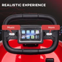 Aosom Kids Bumper Car, 6V 360° Rotation Electric Ride on Car, Twin Motors Battery Powered Toy with Music, Horn and Lights, Safety Belt, for Boys and Girls Aged 18-48 Months - Red(m-5)