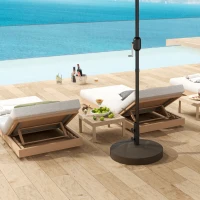 Outsunny Patio Umbrella Base Holder, Heavy Duty Outdoor Umbrella Stand Base, Brown(m-7)