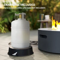 Outsunny 30" Round Propane Fire Pit Table 50,000 BTU Outdoor Gas Fire Table with Waterproof Cover, Decorative Glass Rocks, Tank Holder, Grey(m-7)