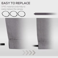 Outsunny Retractable Awning Fabric Replacement for 11' x 10' Outdoor Sunshade Canopy Awning, UV Protection Cover, Light Grey(m-5)