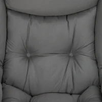 HOMCOM Lazy Chair with Ottoman, Peach Skin Fabric Reading Chair with Foldable Footstool, Plush Cushion, Tufted, Dark Grey(m-8)