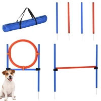 PawHut Dog Agility Training Equipment with Easy 3-Piece Set, Dog Obstacle Course for Backyards of Small Size(m-1)