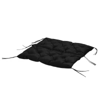 Outsunny Porch Swing Cushion Garden Bench Cushion with Backrest, Non-Slip 2-seater Soft Pad, Swing Chair Mat Replacement for Indoor and Outdoor, 39.4" x 38.6", Black(m-11)