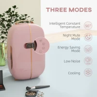 HOMCOM Portable Skincare Fridge with LED Display, Small Refrigerator Cooler, 12L Mini Fridge for Makeup and Cosmetics, Pink(m-5)