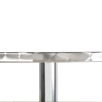 HOMCOM 24 Inch Round Bar Table 43" H Adjustable Stainless Steel Top Aluminum Frame Home Pub Bistro(m-9)