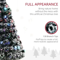 HOMCOM 4ft Pre-Lit LED Optical Fiber Christmas Tree Artificial Seasonal Decor(m-5)