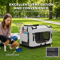 PawHut Pet Carrier Bag, Soft-Sided Dog Carrier for Small to Large Dogs, Portable Pet Travel Bag, Light Grey(m-7)