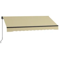 Outsunny 8' x 6.5' Retractable Awning, 280gsm UV Resistant Sunshade Shelter for Deck, Balcony, Yard, Beige(m-1)
