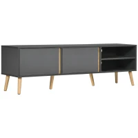 HOMCOM TV Stand for TVs up to 55", TV Cabinet with Shelves and Cable Holes, Entertainment Unit for Living Room, Dark Grey(m-2)