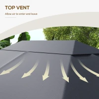 Outsunny 10' x 13' Gazebo Canopy Replacement Roof for 84C-116, Dark Gray(m-5)
