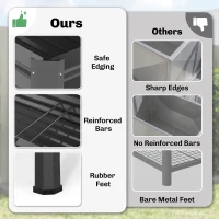 Outsunny Galvanized Raised Garden Bed with Legs, 71" x 22" x 31.5" Raised Planter Box with Reinforced Bars and Non-Woven Fabric(m-5)