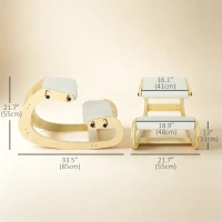 HOMCOM Ergonomic Kneeling Chair, Adjustable Rocking Wood Kneeling Stool, Desk Chair, Improve Posture, Cream White(m-3)