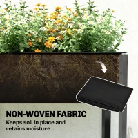 Outsunny Galvanized Raised Garden Bed with Legs, 71" x 22" x 31.5" Raised Planter Box with Reinforced Bars and Non-Woven Fabric(m-8)
