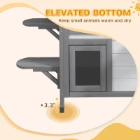 PawHut Wooden 2-Story Outdoor Cat House, Feral Cat Shelter Kitten Condo with Openable Asphalt Roof and 4 Platforms, White(m-7)