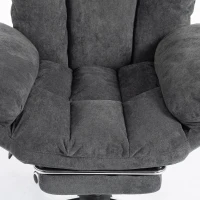 HOMCOM Criss Cross Chair with Wheels, Waterfall Armrests, Overstuffed Wide Office Chair with Footrest, Dark Grey(m-9)