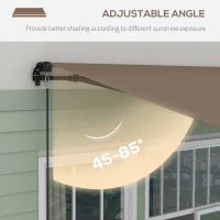 Outsunny 13' x 10' Retractable Awning, 280gsm UV Resistant Sunshade Shelter for Deck, Balcony, Yard, Coffee(m-5)