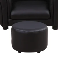 Qaba Kids Sofa Set with Footstool, Upholstered Armchair for Kids 18M+, Baby Sofa for Playroom, Children's Bedroom, Nursery Room, Black(m-9)