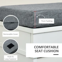 HOMCOM Modern Shoe Storage Bench, Entry Way Bench with Cushion, 2 Drawers, Storage Ottoman Bench, Holds 8 Pairs, White(m-6)