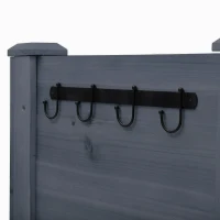 Outsunny Wooden Raised Garden Plant Stand Outdoor Tall Flower Bed Box with Hooks, 48" x 24" x 32", Grey(m-7)