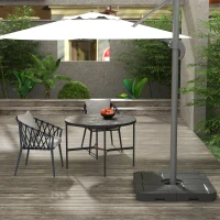 Outsunny Offset Umbrella Base Weight Set, Fillable Outdoor Umbrella Weights, 175 lb. with Water or 230 lb. with Sand, Black(m-9)