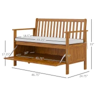 Outsunny 30 Gallon Storage Bench Deck Box with Zippered Padded Cushion Loveseat Perfect for Patio Garden Storage and Front Porch Decor(m-3)