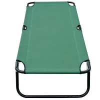 Outsunny Camping Cot for Adults, Folding Bed, Portable Sleeping Cot for Travel, Beach, Hiking, Rated for 264lbs, Green(m-7)