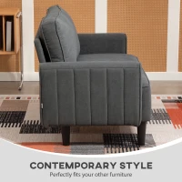 HOMCOM Loveseat Sofa, Linen 2 Seater Sofa Couch with Thick Padded Seat & Backrest for Living Room, Home Office, Dark Grey(m-6)