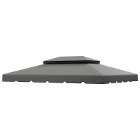 Outsunny 13' x 10' Gazebo Replacement Canopy, Gazebo Top Cover with Double Vented Roof for Garden Patio(TOP ONLY), Grey(m-11)