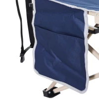 Outsunny Folding Camping Cots for Adults with Carry Bag, Side Pocket, Outdoor Portable Sleeping Bed, 330 lbs. Capacity, Blue(m-8)