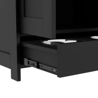 PawHut Pet Food Storage Container Dog Feeding Station w/ Adjustable Panel, Hooks, for Medium Sized Dogs, Black(m-11)