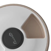 PawHut Automatic Cat Feeder for Dry Wet Food Timed Cat Dog Food Dispenser with 6 Trays 1 Ice Pack Battery Powered Light Brown(m-12)