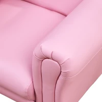 Qaba Kids Sofa Set with Footstool, Upholstered Armchair for Kids 18M+, Baby Sofa for Playroom, Children's Bedroom, Nursery Room, Pink(m-8)