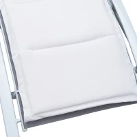 Outsunny Patio Reclining Chaise Lounge with Cushion and Padded Pillow Grey(m-9)