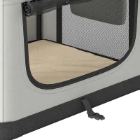 PawHut Pet Carrier Bag, Soft-Sided Dog Carrier for Small to Large Dogs, Portable Pet Travel Bag, Light Grey(m-10)