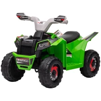 Aosom 6V Electric Toy Car with Forward Backward, Wear-Resistant Wheels for Ages 18-36 Months, Green(m-1)