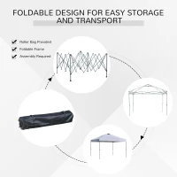 Outsunny 10' x 10' Pop Up Canopy Tent, Instant Sun Shelter with 3-Level Adjustable Height, Top Vents and Wheeled Carry Bag for Outdoor, Garden, Patio, White(m-4)