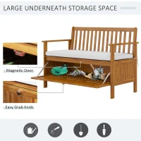 Outsunny 30 Gallon Storage Bench Deck Box with Zippered Padded Cushion Loveseat Perfect for Patio Garden Storage and Front Porch Decor(m-6)