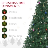 HOMCOM 7ft Green Christmas Tree Artificial Xmas Holidays Party with Decoration Ornament(m-4)