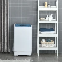 HOMCOM 2-In-1 Full Automatic Portable Washing Machine and Spin Dryer, 1.38Cu Ft Compact Laundry Washer with Wheels, Built-in Gravity Drain and 8 Programs for Apartment, Dorm, RVs, White(m-20)