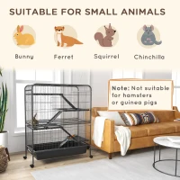 PawHut 53.5"H Small Animal Cage 5-Level Metal Ferret Cage for Rabbits(m-4)