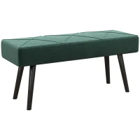 HOMCOM 39 Inches Upholstered Bedroom Bench, Modern End of Bed Bench with Steel Legs, Green(m-9)