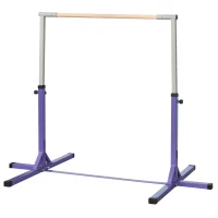 Soozier Professional Gymnastics Bar for Kids, Toddler Home Gymnastics Equipment with 13-level Adjustable Height, Purple(m-2)