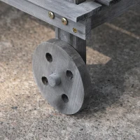 Outsunny 36'' Wooden Potting Bench Work Table with 2 Removable Wheels, Sink, Drawer & Large Storage Spaces, Gray(m-8)
