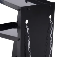 DURHAND 3 Tier Welding Cart Welder Trolley Garage Welding/Plasma Cutter Cart for Tanks Gas Bottles w/ Safety Chain Black(m-9)